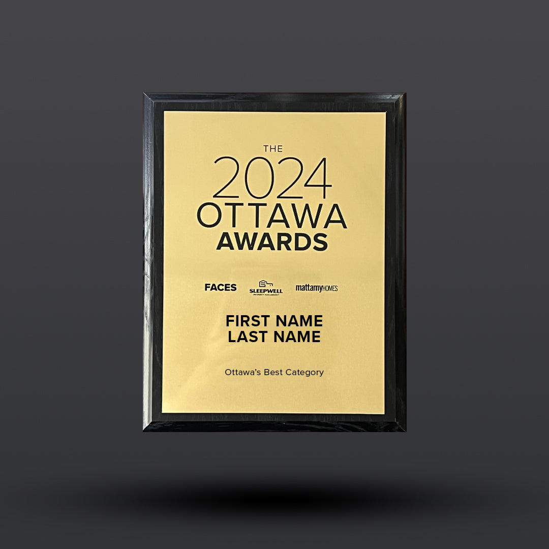 Nominee Black & Gold Laser Engraved Plaque